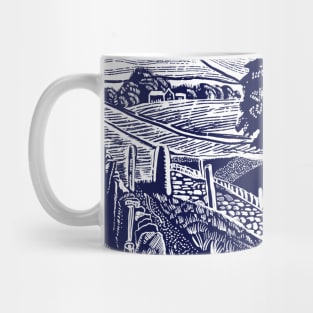 cobalt blue landscape Mug